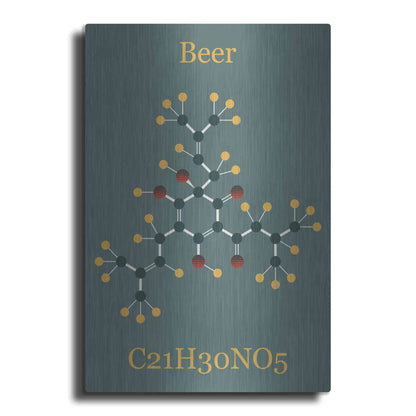 Luxe Metal Art 'Beer Molecule II' by Epic Portfolio, Metal Wall Art