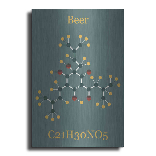 Luxe Metal Art 'Beer Molecule II' by Epic Portfolio, Metal Wall Art