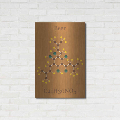 Luxe Metal Art 'Beer Molecule I' by Epic Portfolio, Metal Wall Art,24x36