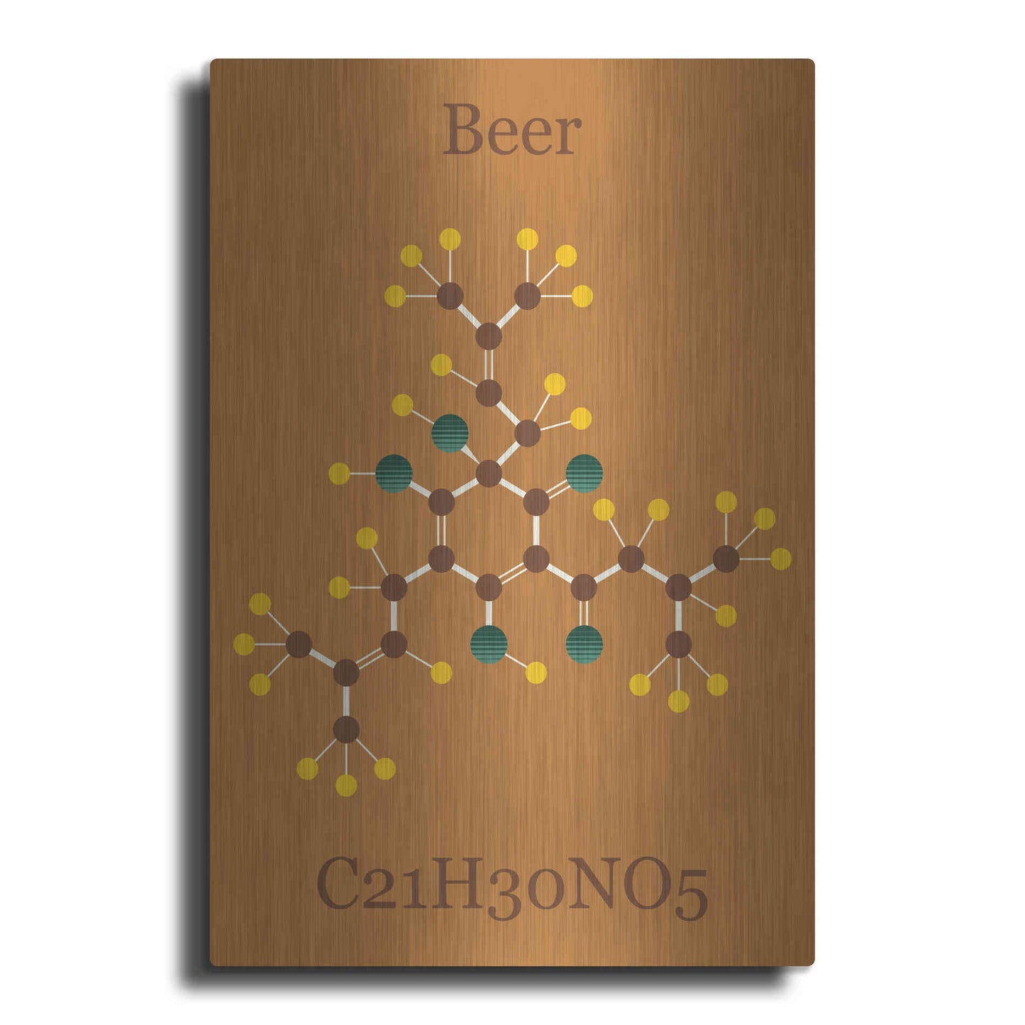 Luxe Metal Art 'Beer Molecule I' by Epic Portfolio, Metal Wall Art