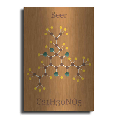 Luxe Metal Art 'Beer Molecule I' by Epic Portfolio, Metal Wall Art
