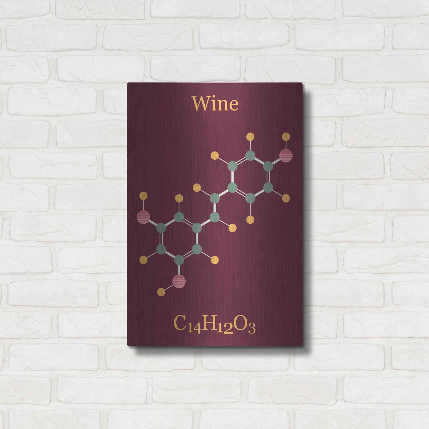 Luxe Metal Art 'Wine Molecule' by Epic Portfolio, Metal Wall Art,16x24