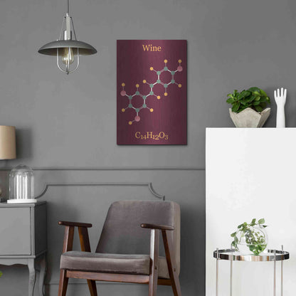 Luxe Metal Art 'Wine Molecule' by Epic Portfolio, Metal Wall Art,16x24