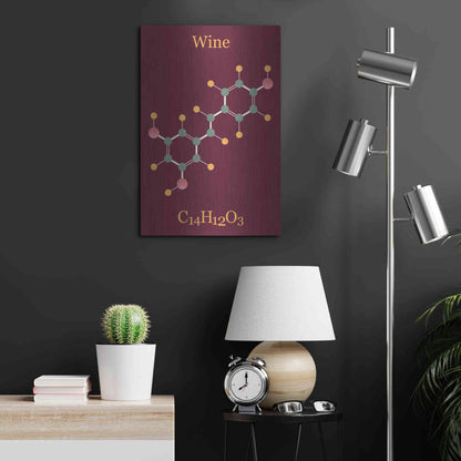 Luxe Metal Art 'Wine Molecule' by Epic Portfolio, Metal Wall Art,16x24