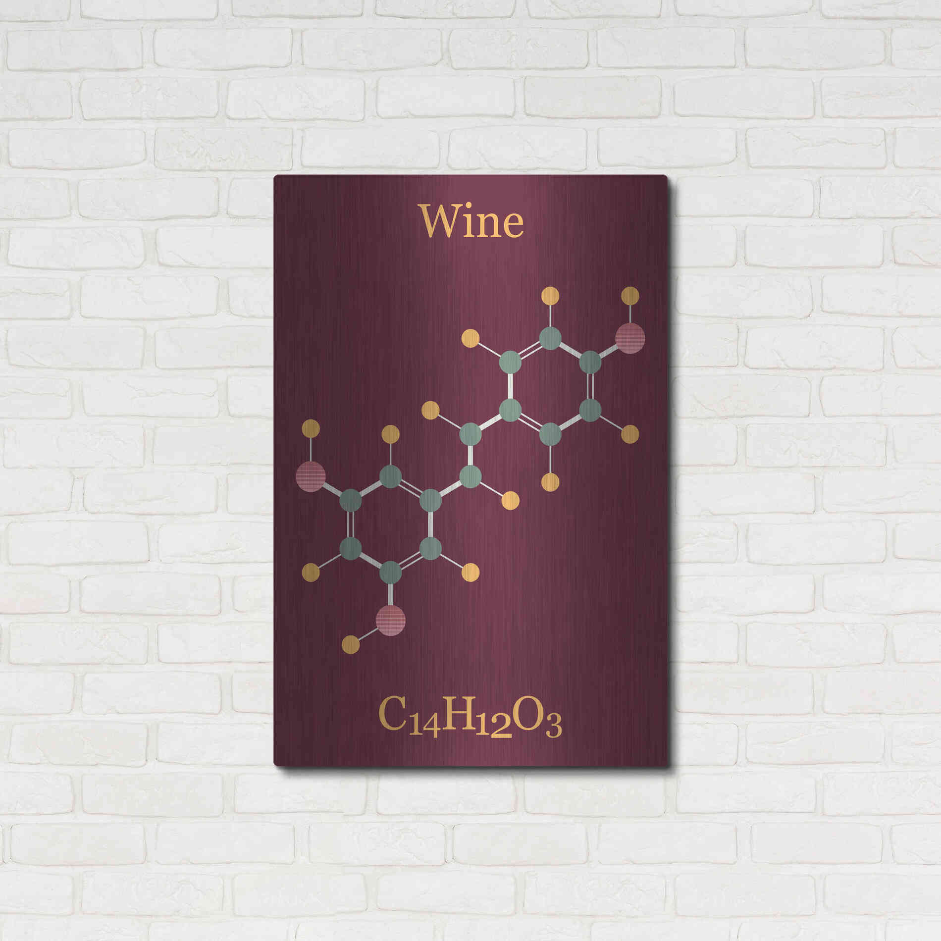 Luxe Metal Art 'Wine Molecule' by Epic Portfolio, Metal Wall Art,24x36