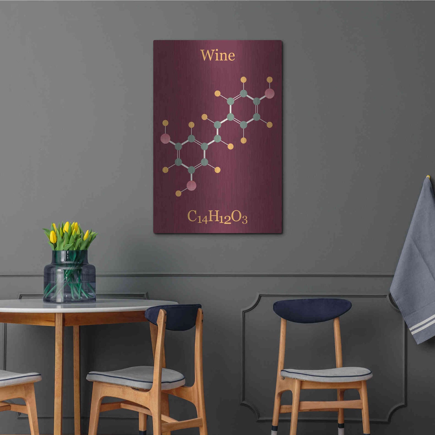 Luxe Metal Art 'Wine Molecule' by Epic Portfolio, Metal Wall Art,24x36