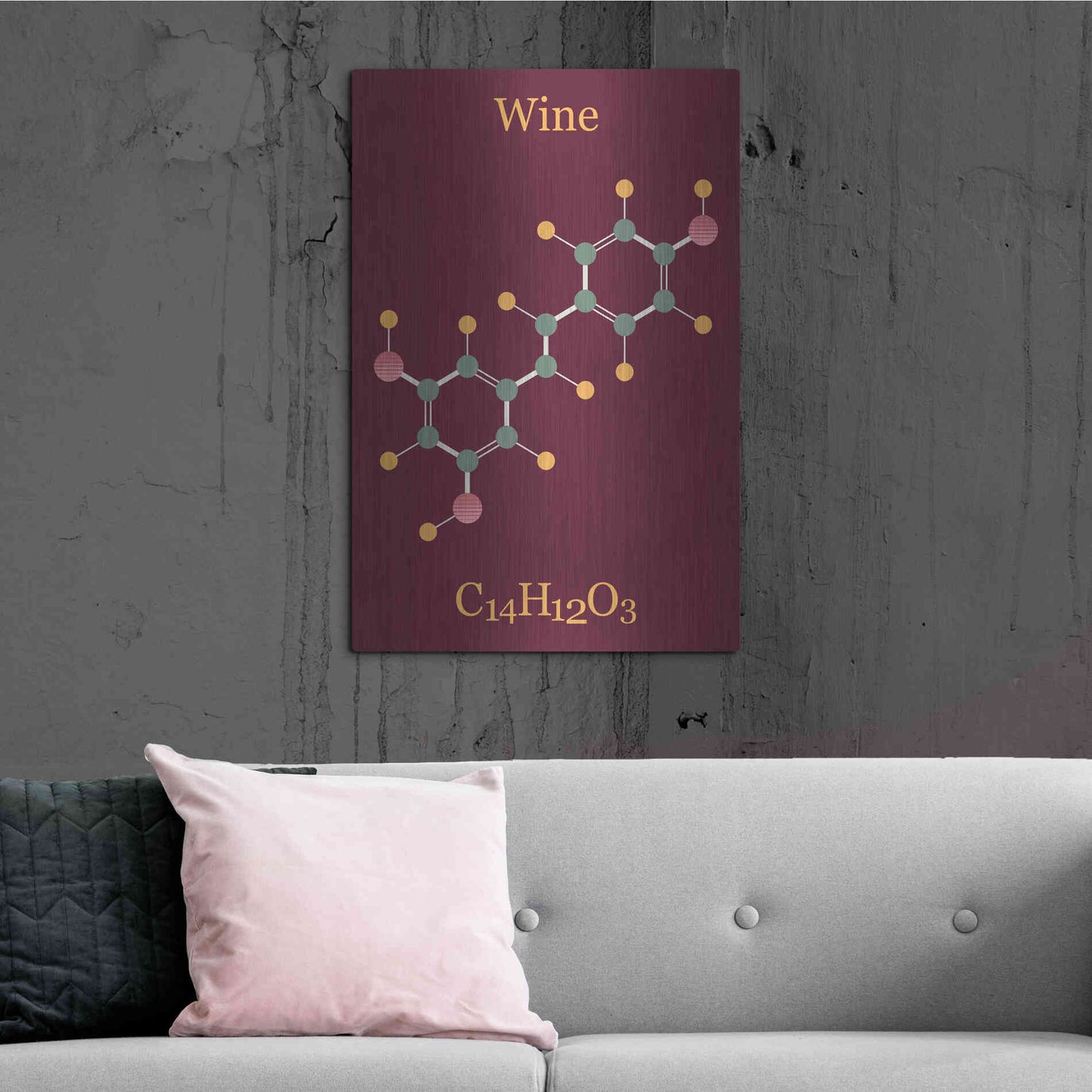 Luxe Metal Art 'Wine Molecule' by Epic Portfolio, Metal Wall Art,24x36