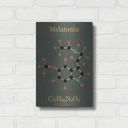 Luxe Metal Art 'Melatonin Molecule III' by Epic Portfolio, Metal Wall Art,12x16