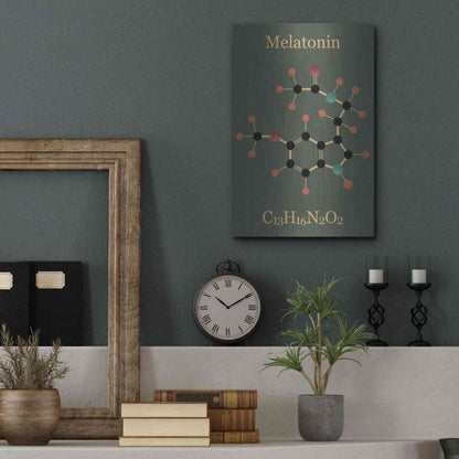 Luxe Metal Art 'Melatonin Molecule III' by Epic Portfolio, Metal Wall Art,12x16