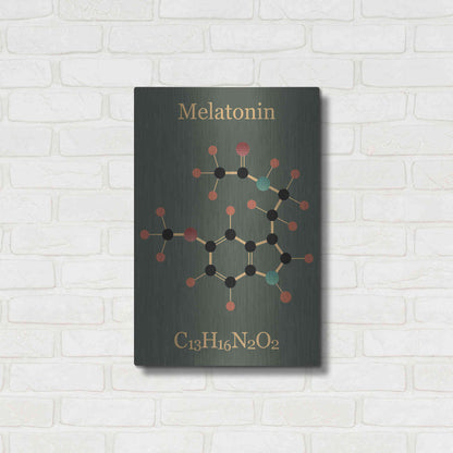 Luxe Metal Art 'Melatonin Molecule III' by Epic Portfolio, Metal Wall Art,16x24