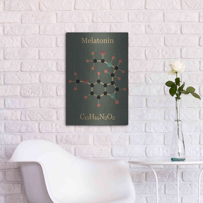 Luxe Metal Art 'Melatonin Molecule III' by Epic Portfolio, Metal Wall Art,16x24