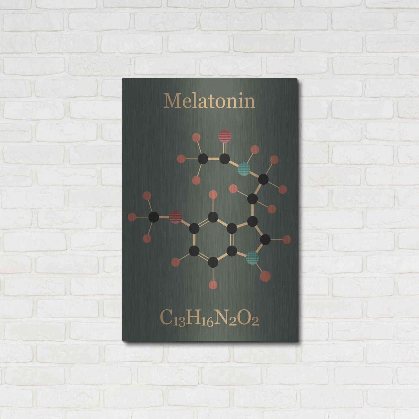 Luxe Metal Art 'Melatonin Molecule III' by Epic Portfolio, Metal Wall Art,24x36