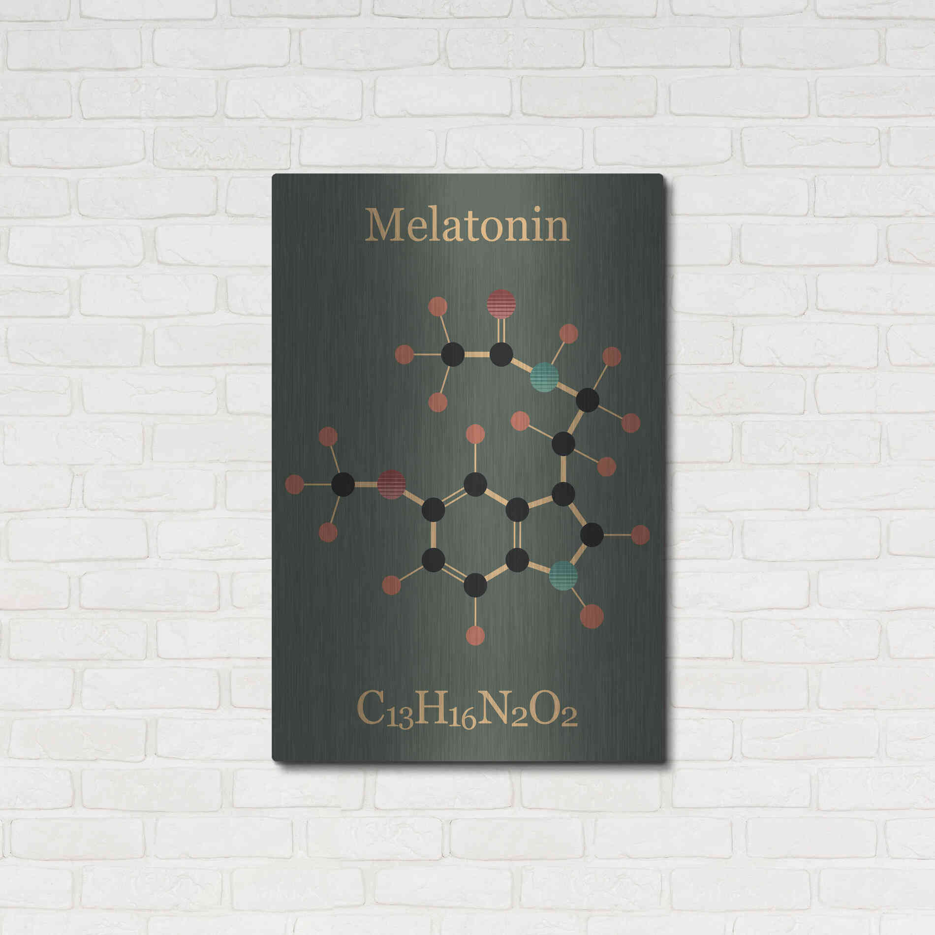 Luxe Metal Art 'Melatonin Molecule III' by Epic Portfolio, Metal Wall Art,24x36