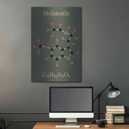 Luxe Metal Art 'Melatonin Molecule III' by Epic Portfolio, Metal Wall Art,24x36