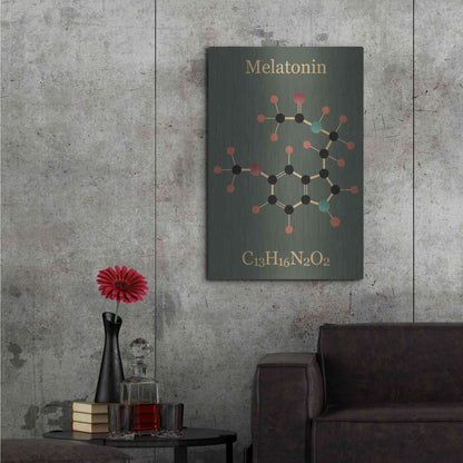 Luxe Metal Art 'Melatonin Molecule III' by Epic Portfolio, Metal Wall Art,24x36