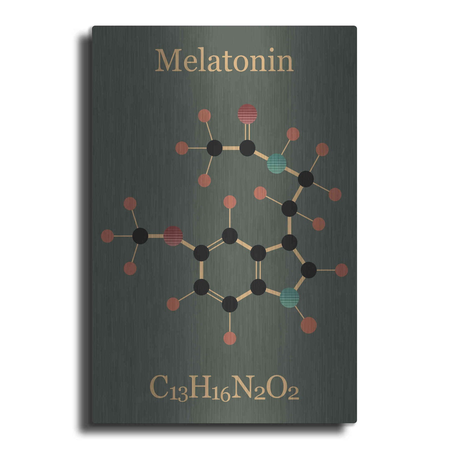 Luxe Metal Art 'Melatonin Molecule III' by Epic Portfolio, Metal Wall Art