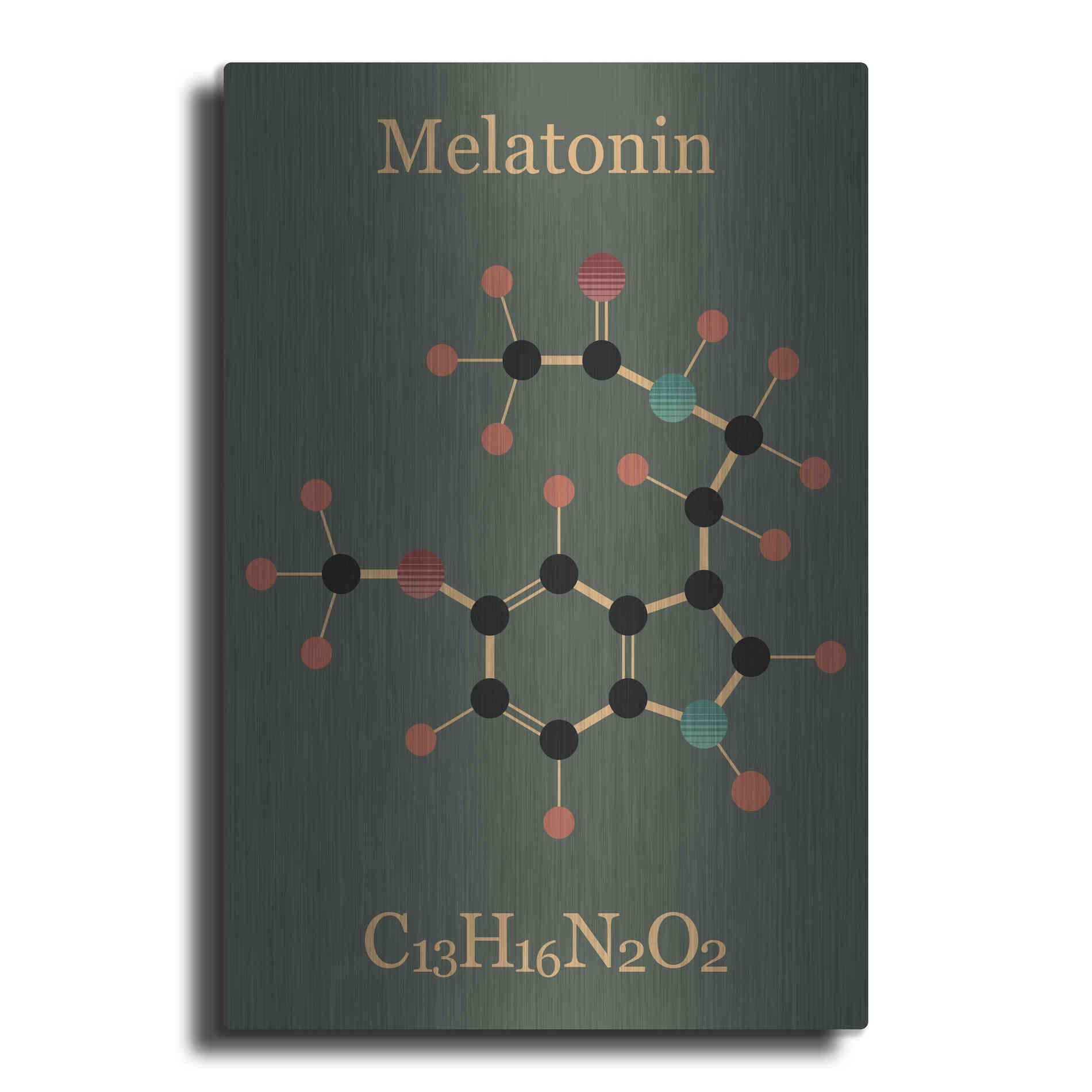 Luxe Metal Art 'Melatonin Molecule III' by Epic Portfolio, Metal Wall Art
