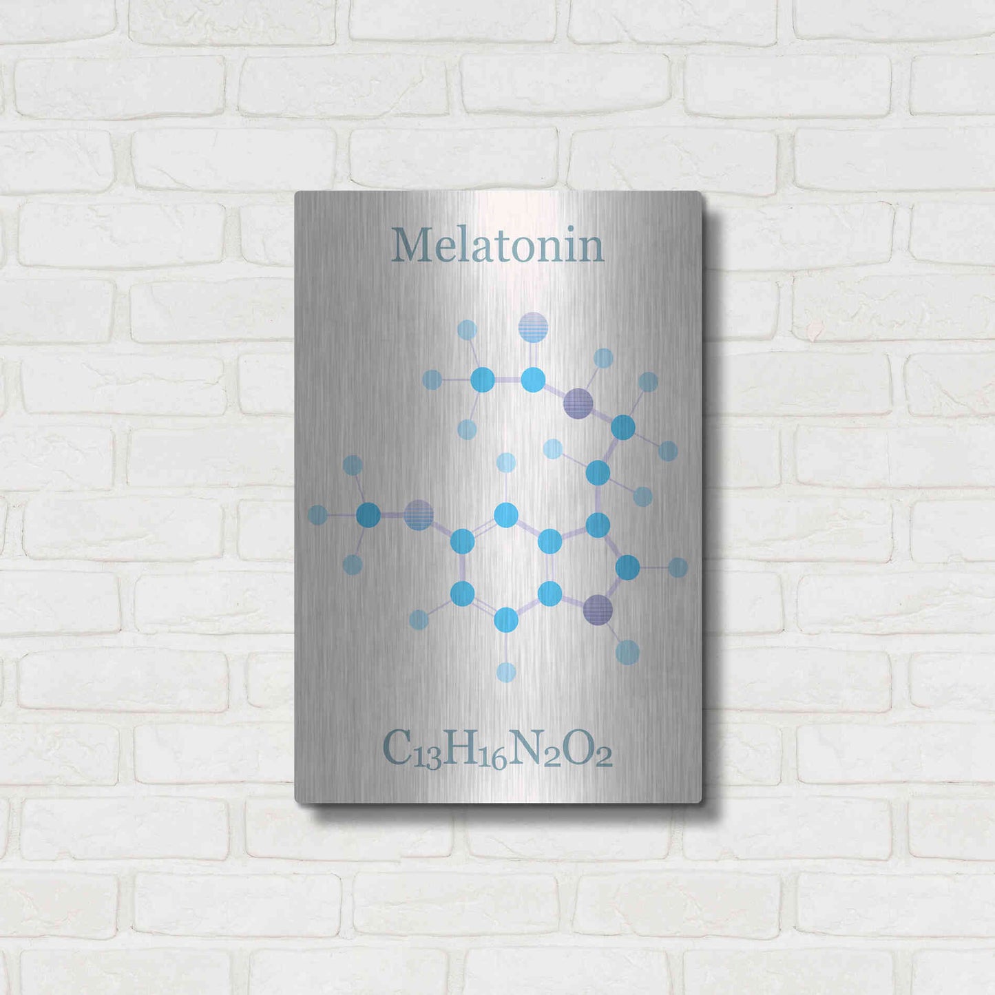 Luxe Metal Art 'Melatonin Molecule II' by Epic Portfolio, Metal Wall Art,16x24