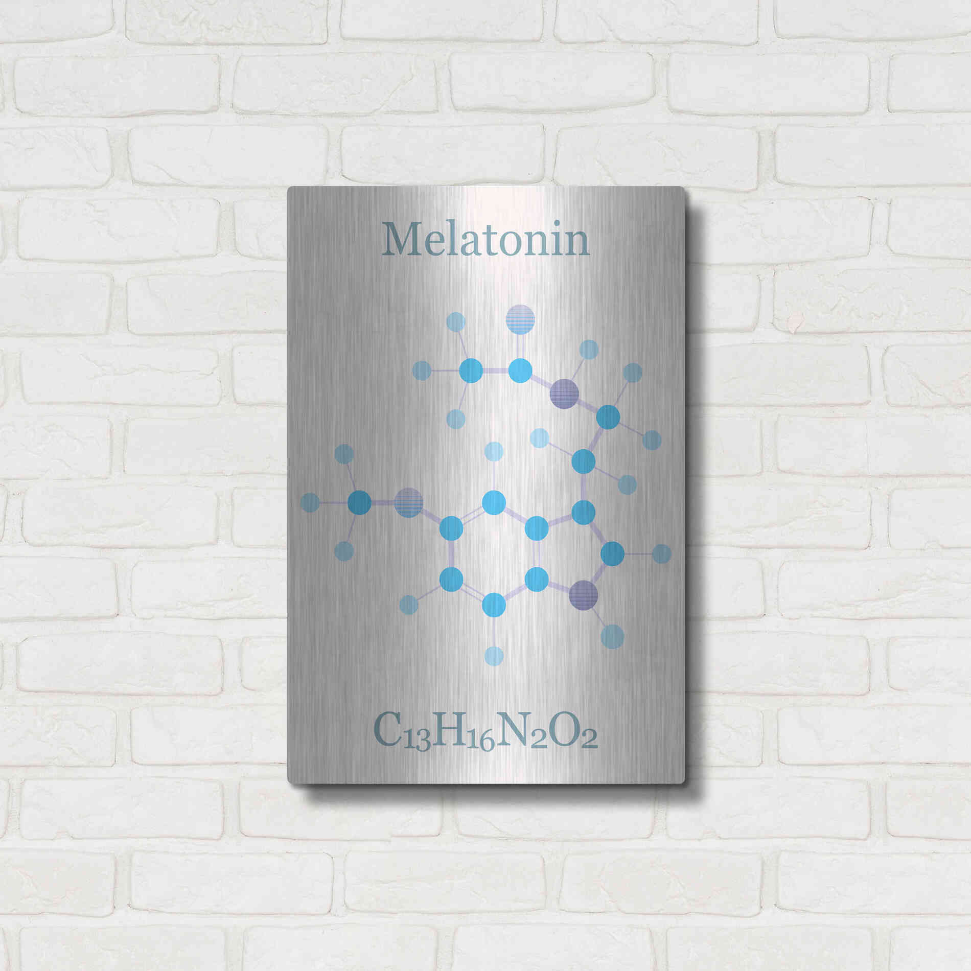 Luxe Metal Art 'Melatonin Molecule II' by Epic Portfolio, Metal Wall Art,16x24
