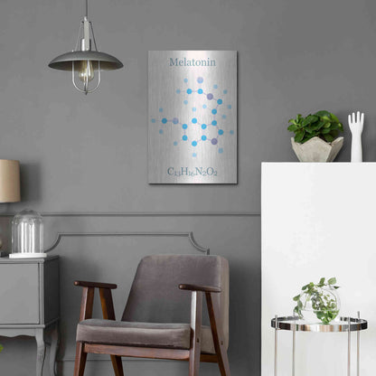 Luxe Metal Art 'Melatonin Molecule II' by Epic Portfolio, Metal Wall Art,16x24