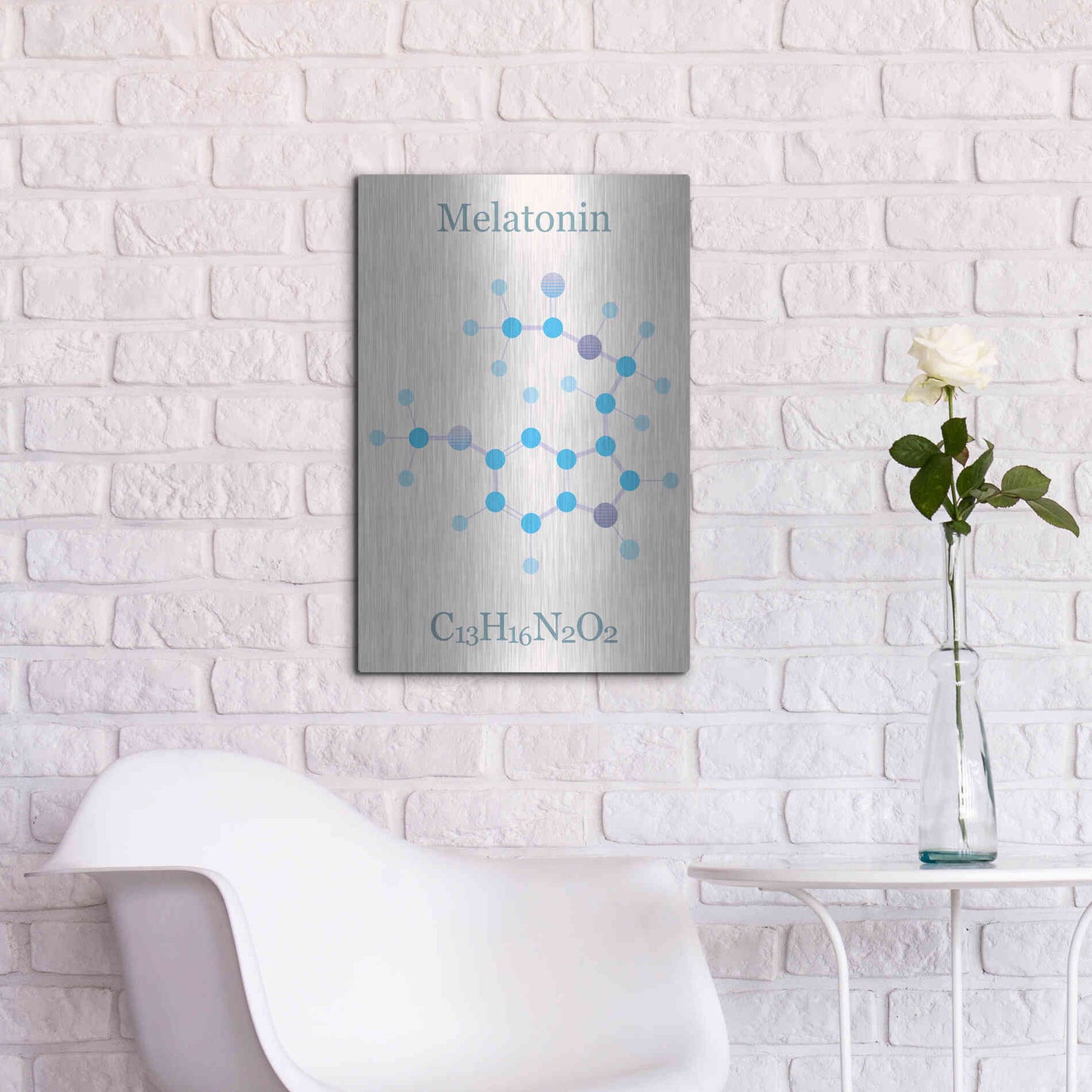 Luxe Metal Art 'Melatonin Molecule II' by Epic Portfolio, Metal Wall Art,16x24