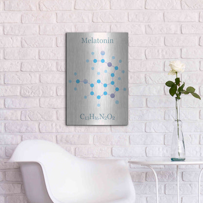 Luxe Metal Art 'Melatonin Molecule II' by Epic Portfolio, Metal Wall Art,16x24