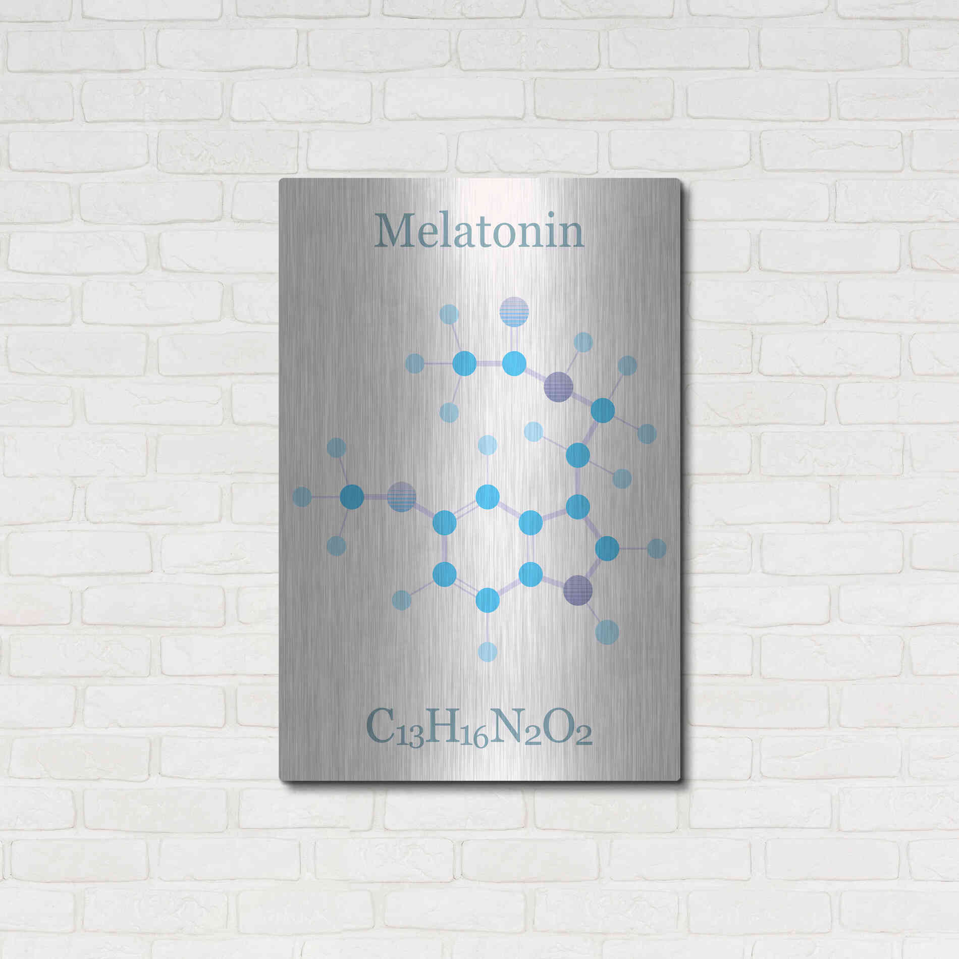 Luxe Metal Art 'Melatonin Molecule II' by Epic Portfolio, Metal Wall Art,24x36