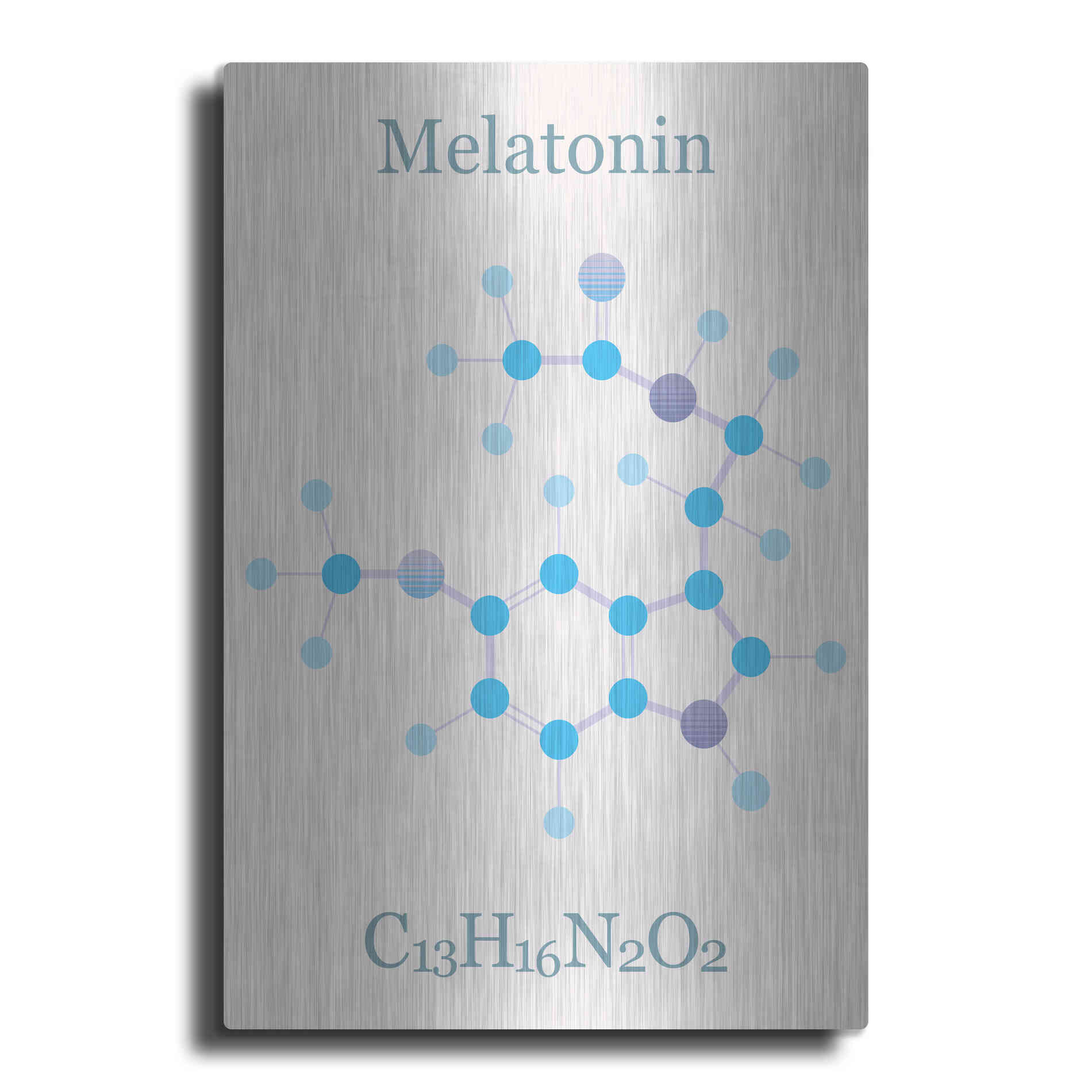 Luxe Metal Art 'Melatonin Molecule II' by Epic Portfolio, Metal Wall Art