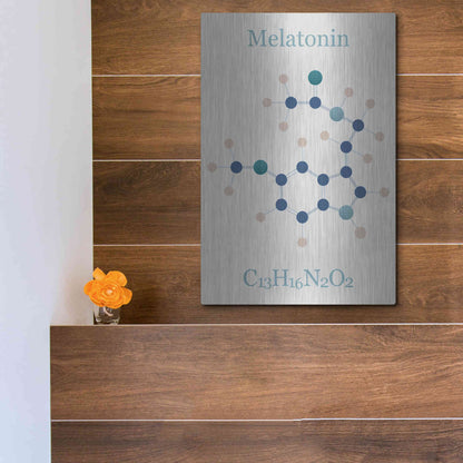 Luxe Metal Art 'Melatonin Molecule I' by Epic Portfolio, Metal Wall Art,12x16