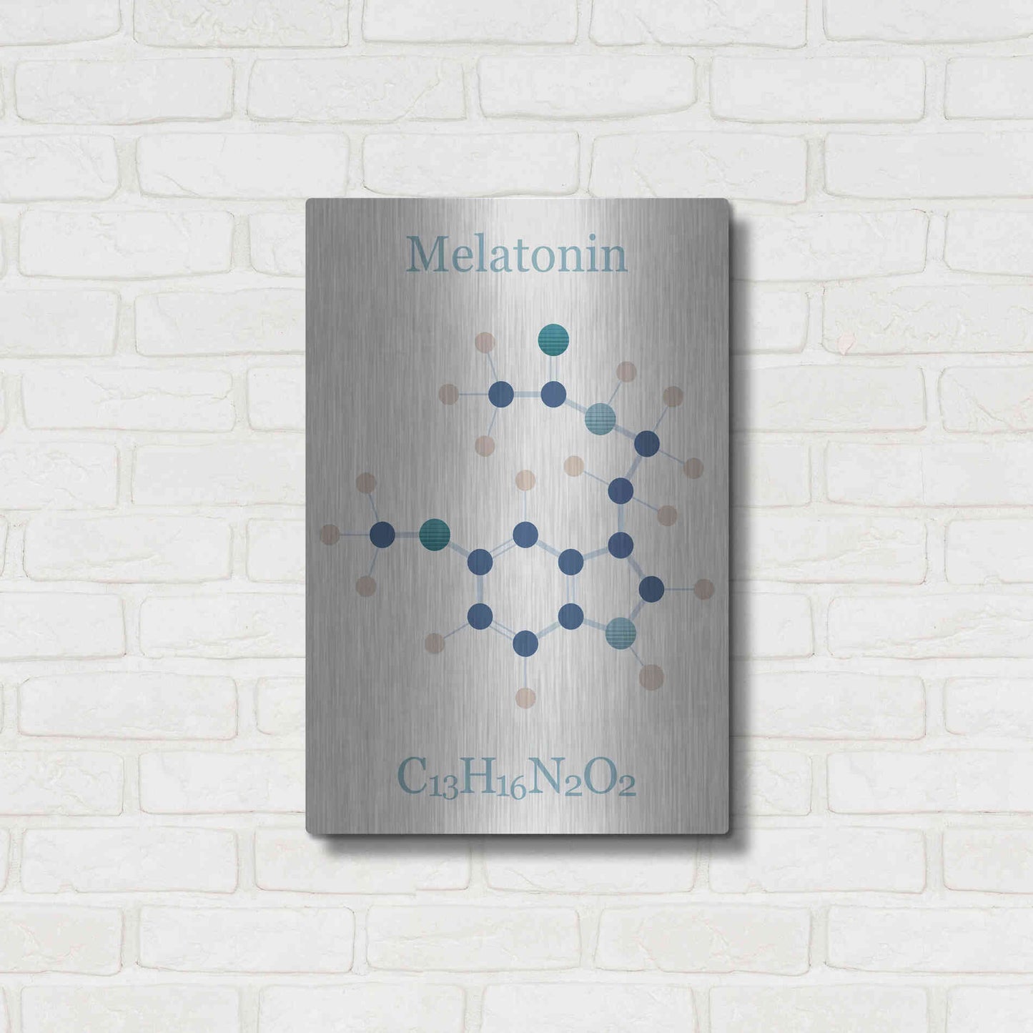 Luxe Metal Art 'Melatonin Molecule I' by Epic Portfolio, Metal Wall Art,16x24