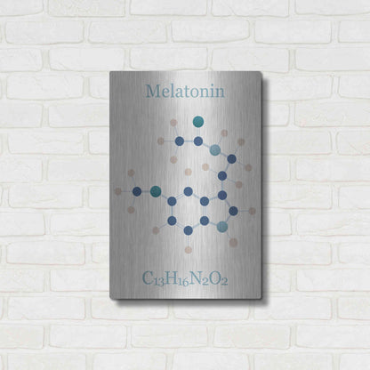 Luxe Metal Art 'Melatonin Molecule I' by Epic Portfolio, Metal Wall Art,16x24