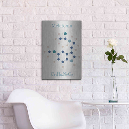 Luxe Metal Art 'Melatonin Molecule I' by Epic Portfolio, Metal Wall Art,16x24
