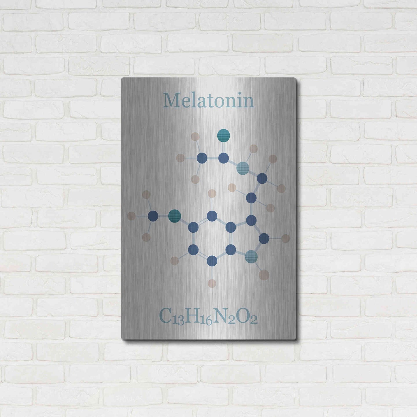 Luxe Metal Art 'Melatonin Molecule I' by Epic Portfolio, Metal Wall Art,24x36