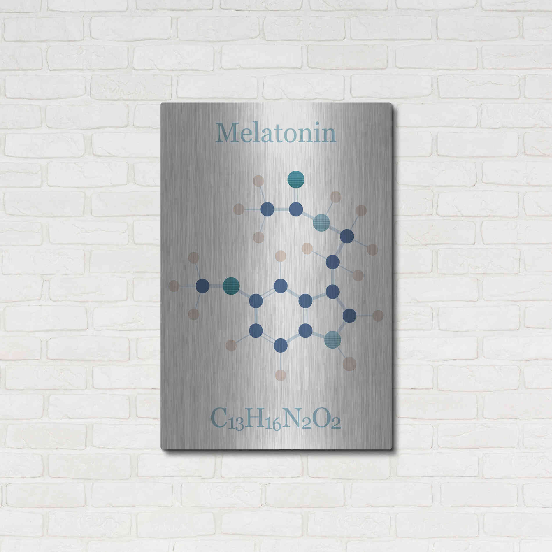 Luxe Metal Art 'Melatonin Molecule I' by Epic Portfolio, Metal Wall Art,24x36