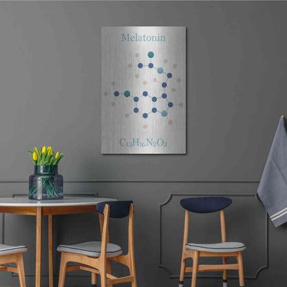 Luxe Metal Art 'Melatonin Molecule I' by Epic Portfolio, Metal Wall Art,24x36