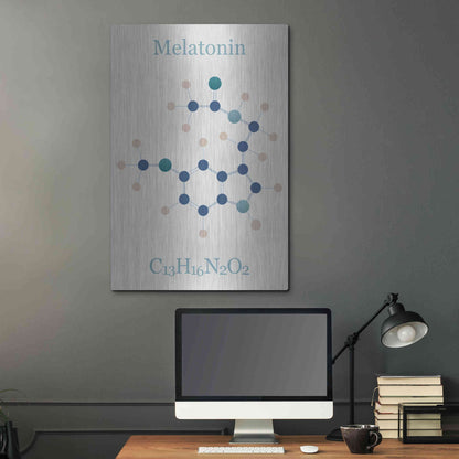 Luxe Metal Art 'Melatonin Molecule I' by Epic Portfolio, Metal Wall Art,24x36
