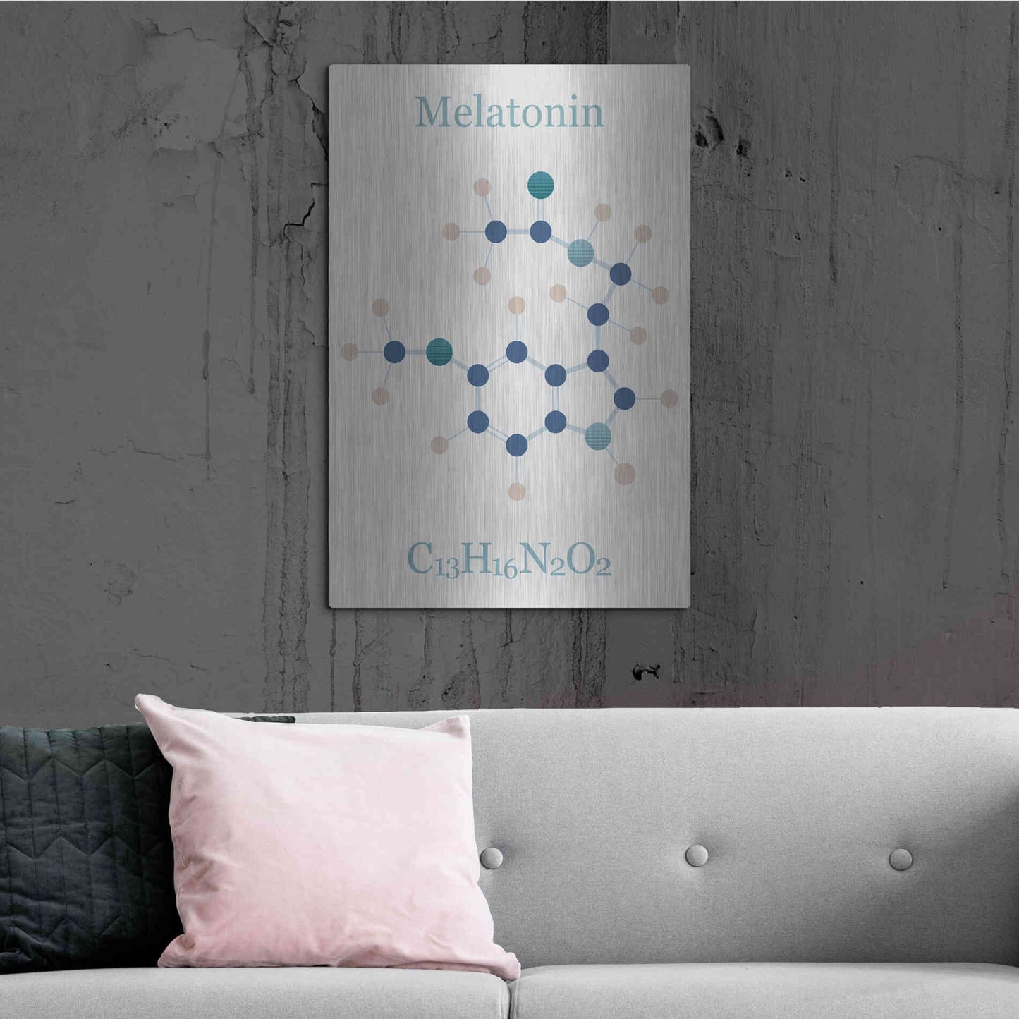 Luxe Metal Art 'Melatonin Molecule I' by Epic Portfolio, Metal Wall Art,24x36