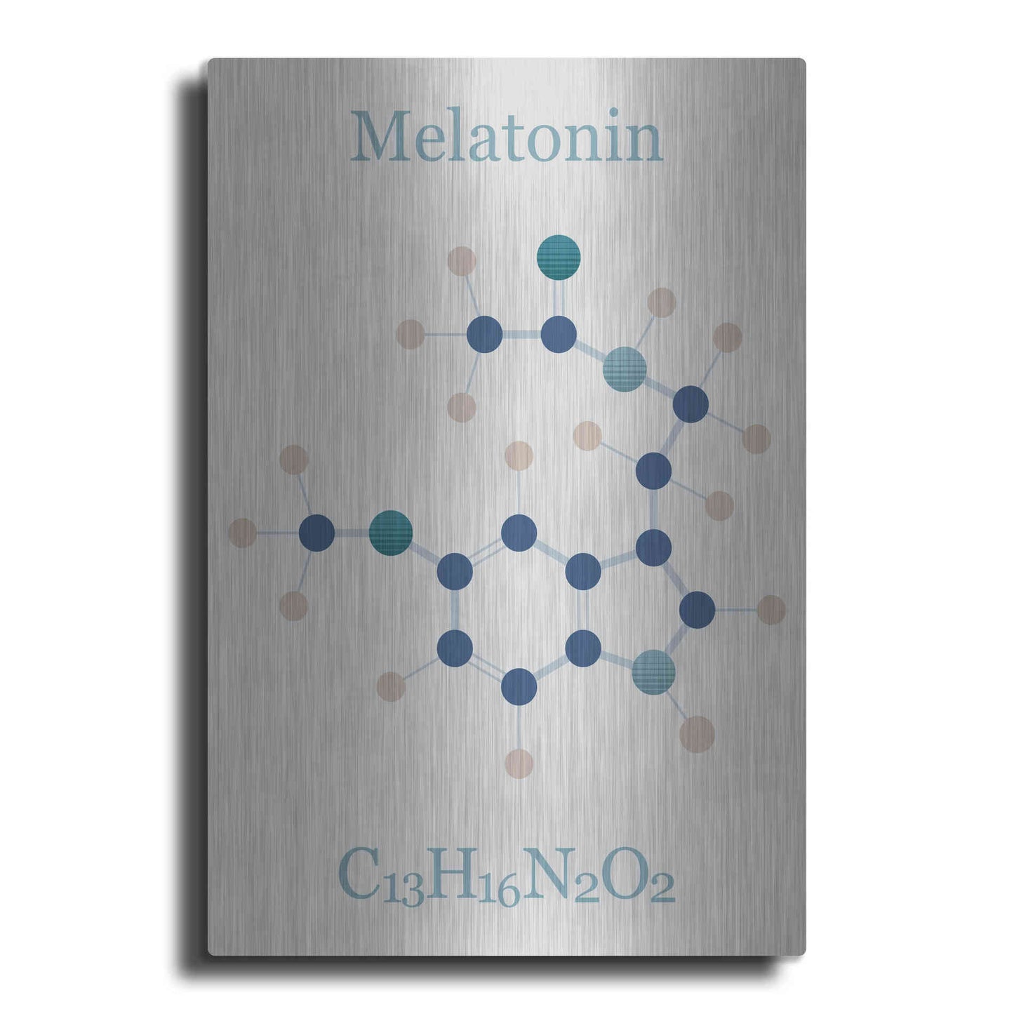 Luxe Metal Art 'Melatonin Molecule I' by Epic Portfolio, Metal Wall Art