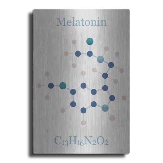 Luxe Metal Art 'Melatonin Molecule I' by Epic Portfolio, Metal Wall Art