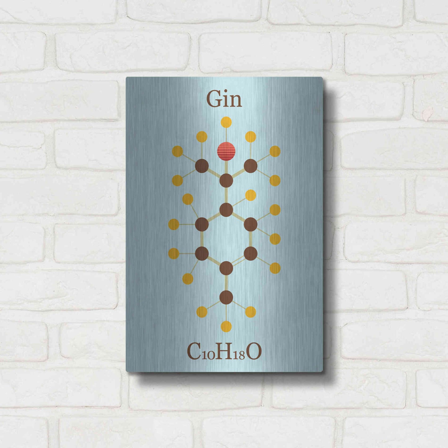 Luxe Metal Art 'Gin Molecule' by Epic Portfolio, Metal Wall Art,12x16