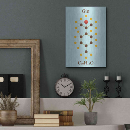 Luxe Metal Art 'Gin Molecule' by Epic Portfolio, Metal Wall Art,12x16