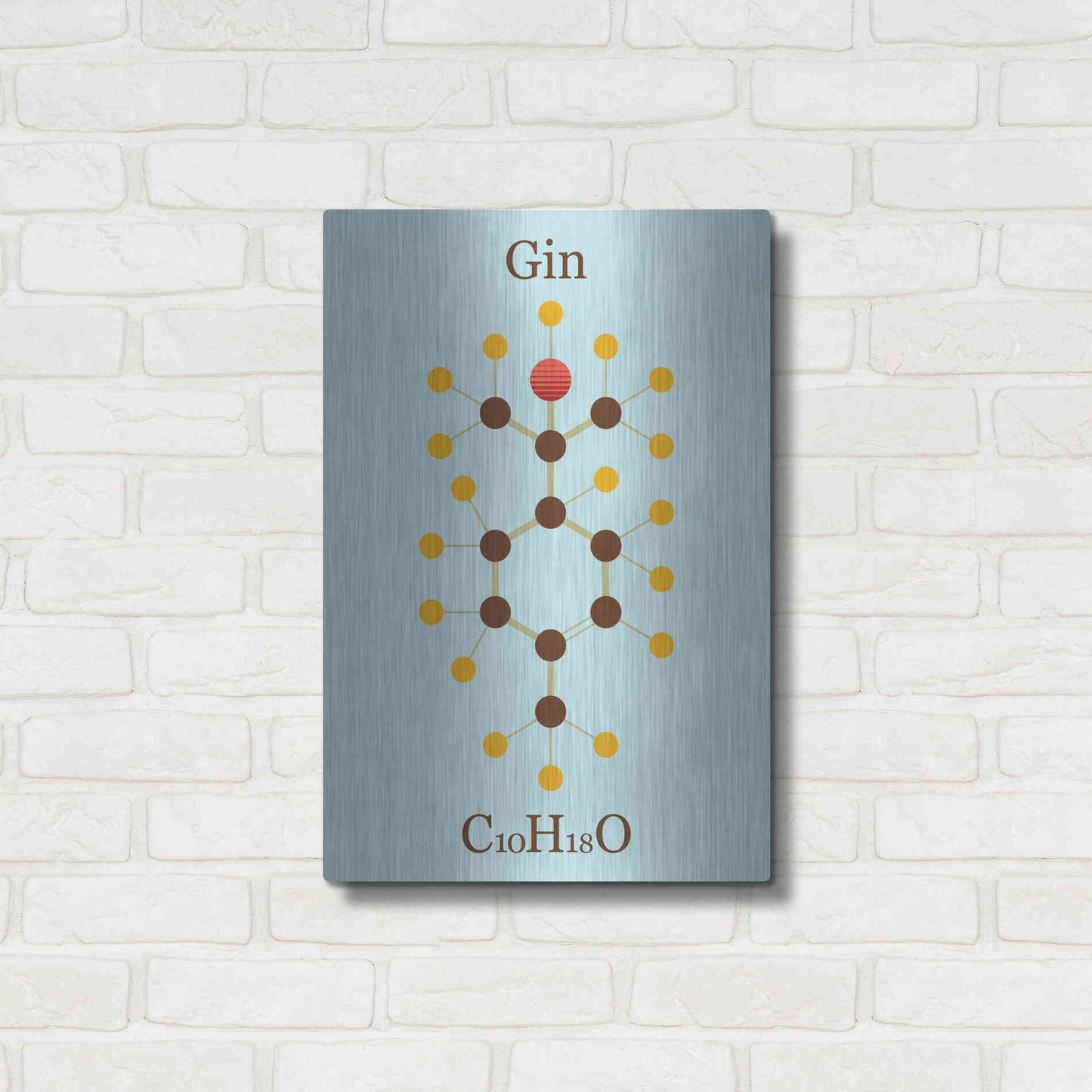 Luxe Metal Art 'Gin Molecule' by Epic Portfolio, Metal Wall Art,16x24
