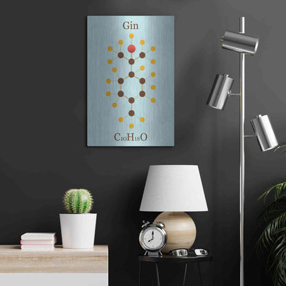 Luxe Metal Art 'Gin Molecule' by Epic Portfolio, Metal Wall Art,16x24