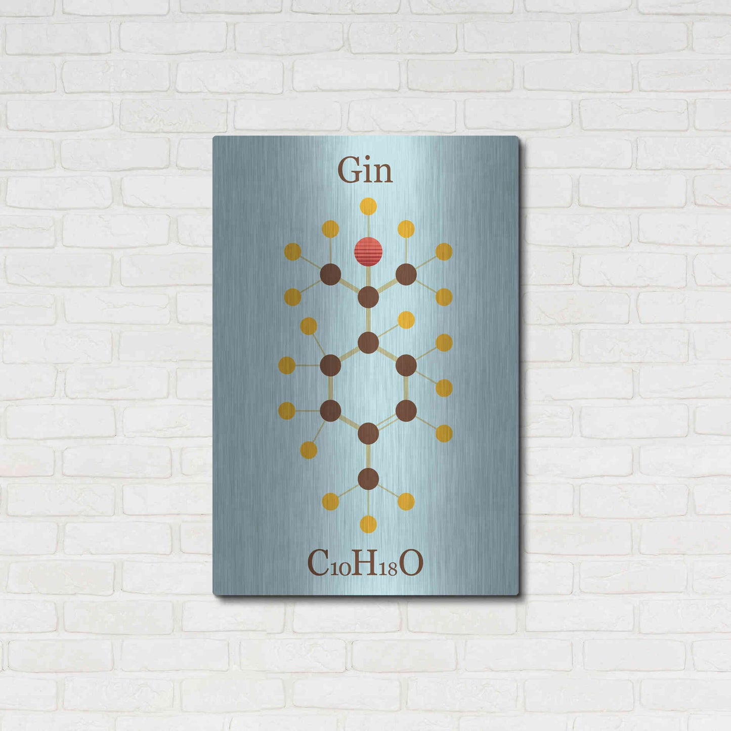 Luxe Metal Art 'Gin Molecule' by Epic Portfolio, Metal Wall Art,24x36