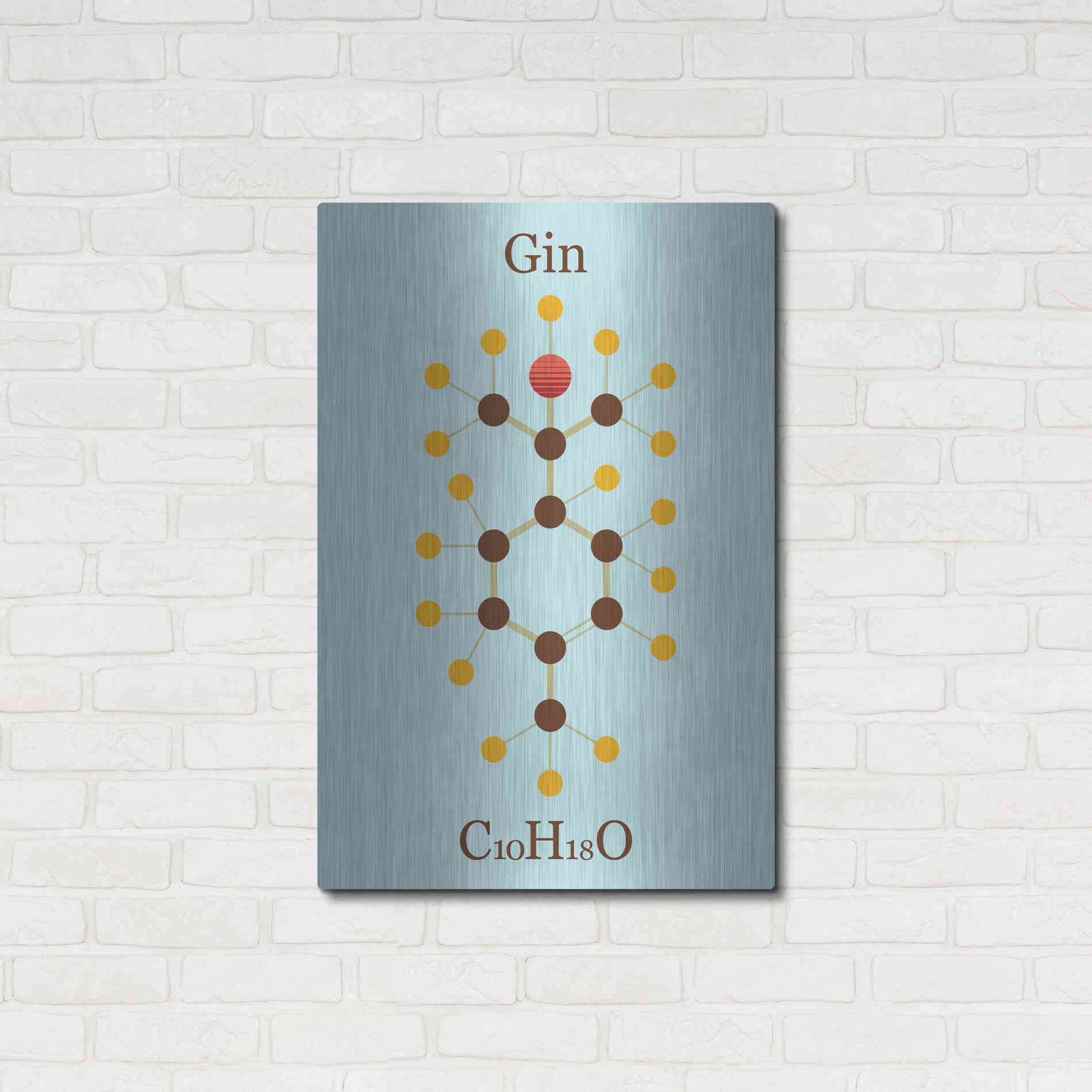 Luxe Metal Art 'Gin Molecule' by Epic Portfolio, Metal Wall Art,24x36