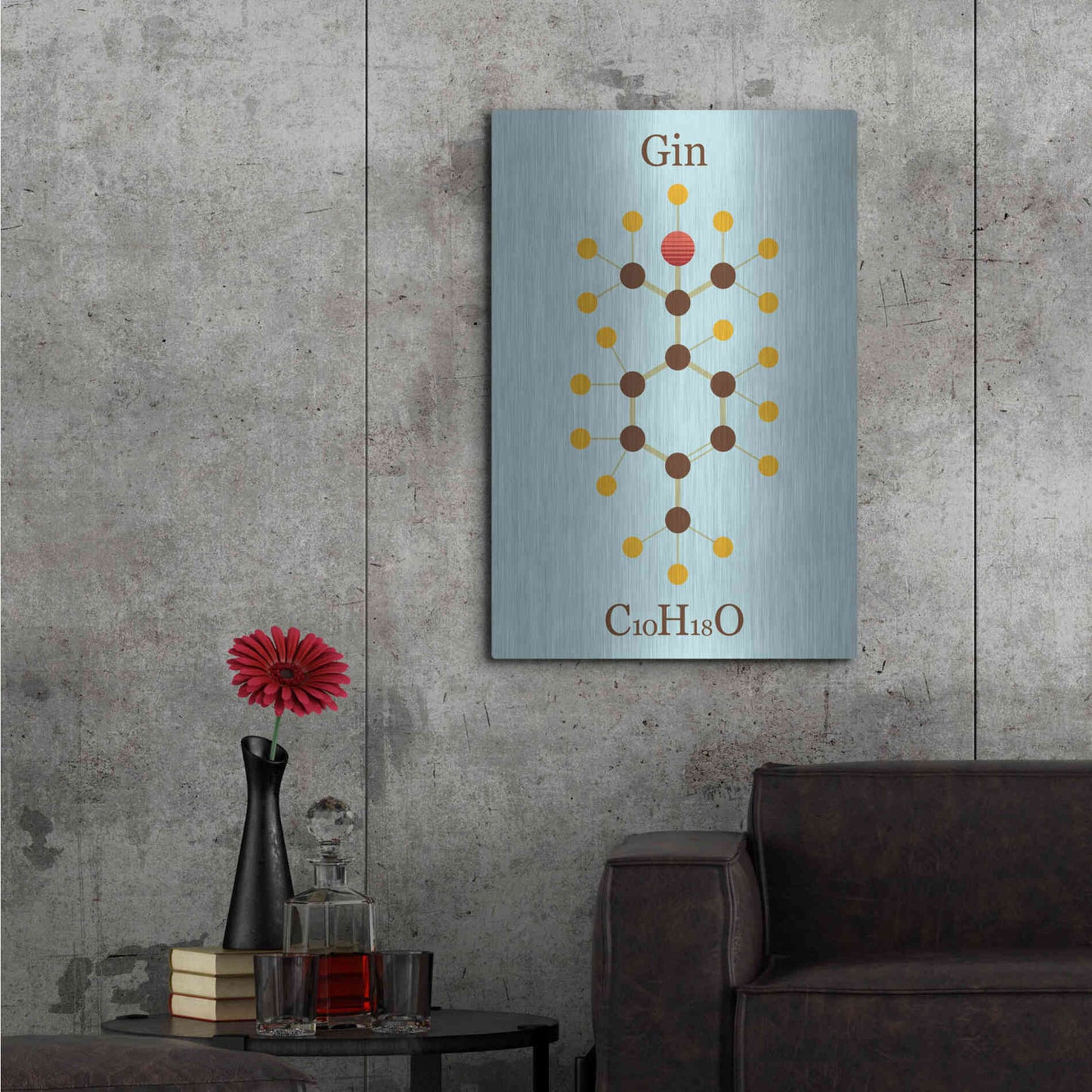 Luxe Metal Art 'Gin Molecule' by Epic Portfolio, Metal Wall Art,24x36