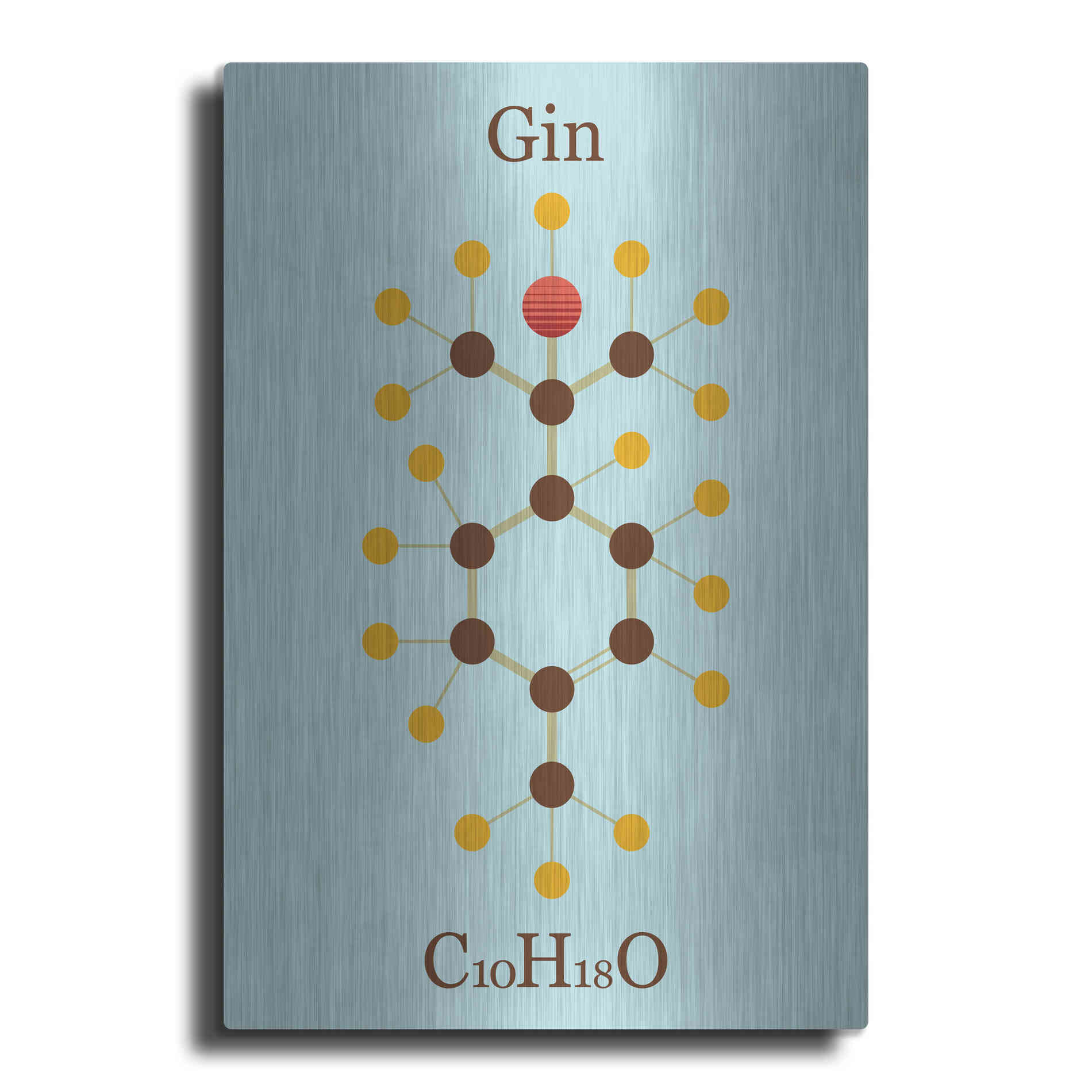 Luxe Metal Art 'Gin Molecule' by Epic Portfolio, Metal Wall Art
