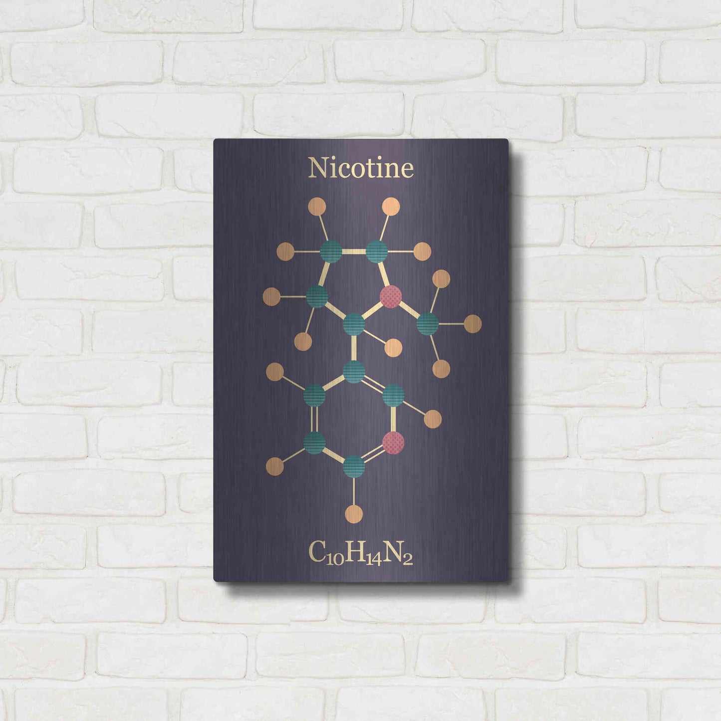 Luxe Metal Art 'Nicotine Molecule' by Epic Portfolio, Metal Wall Art,16x24