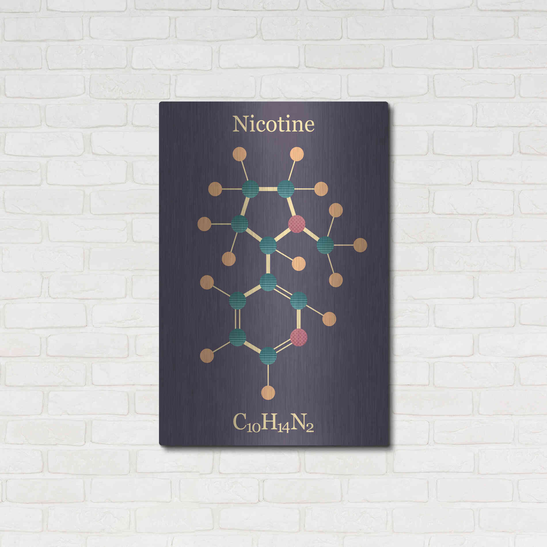 Luxe Metal Art 'Nicotine Molecule' by Epic Portfolio, Metal Wall Art,24x36