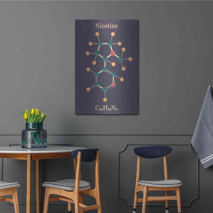 Luxe Metal Art 'Nicotine Molecule' by Epic Portfolio, Metal Wall Art,24x36